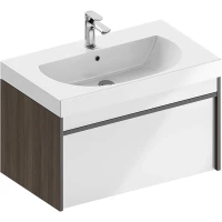 Тумба под раковину Kerama Marazzi Modula MO.80.1+1\AR 79,3 см, подвесная, белый глянец/арабика
