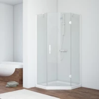 Душевой уголок Vegas Glass AFA-Pen NOVO 90 01 crystalvision R 90x90 см R, профиль белый, стекло прозрачное