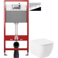 Комплект подвесной унитаз Lavinia Boho One 33021010 + 33290200 + система инсталляции Tece 9400412