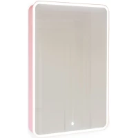 Зеркальный шкаф 45,5x85,5 см розовой иней R Jorno Pastel Pas.03.46/PI