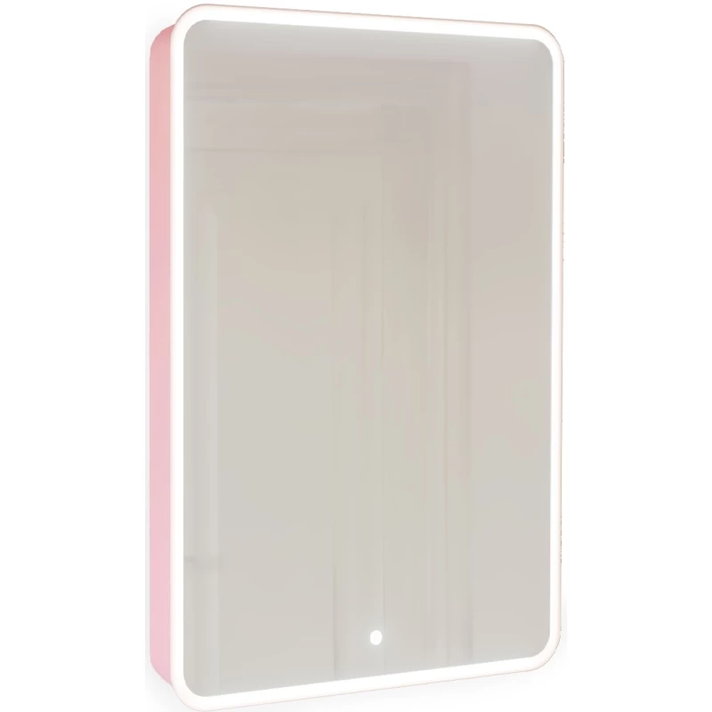 Зеркальный шкаф 45,5x85,5 см розовой иней R Jorno Pastel Pas.03.46/PI
