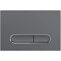 Кнопка смыва Рехау Nova Ellipse 002 19102431001 для инсталляции, графит матовый/хром/графит матовый