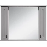 Изображение товара зеркальный шкаф misty лувр п-лвр03105-1504 105x80 см, с подсветкой, выключателем, серый матовый