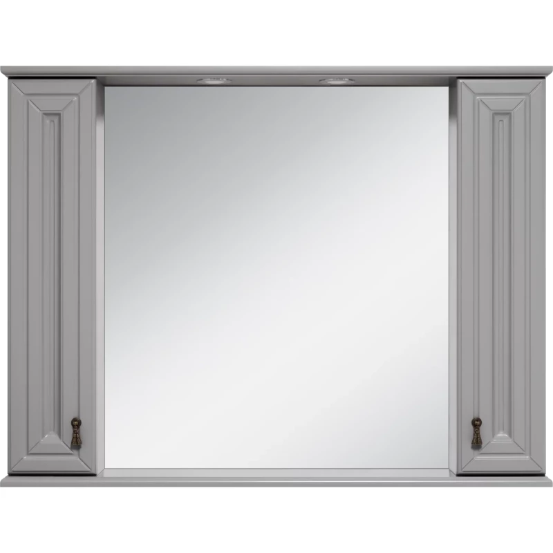 Зеркальный шкаф Misty Лувр П-Лвр03105-1504 105x80 см, с подсветкой, выключателем, серый матовый