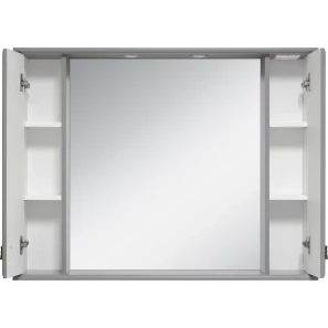 Изображение товара зеркальный шкаф misty лувр п-лвр03105-1504 105x80 см, с подсветкой, выключателем, серый матовый