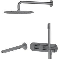 Душевой комплект Feramolli Eva Bella GSEB3 255 мм, с термостатом, графит матовый