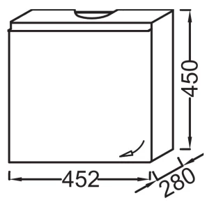 Изображение товара тумба серый антрацит глянец 45,2 см шарниры слева jacob delafon odeon up eb999g-442