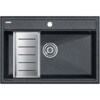 Кухонная мойка Paulmark Stepia PM117551-DG+A375-BS 75x51 см, графит 
