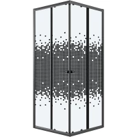Душевой уголок Niagara NG-1008-14QBLACK 78x78 см, профиль черный матовый, стекло интимато