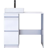 Тумба под раковину Vigo Urban tn.URB.40.2Y 99,2 см L, напольная, над стиральной машиной, белый глянец/белый матовый