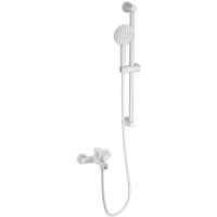 Смеситель для ванны Wonzon & Woghand Alfa WW-AE3205-MW с душевым гарнитуром, белый матовый