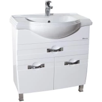 Тумба с раковиной белый глянец 66,5 см Bellezza Абрис 4639719100013 + 4640021061268