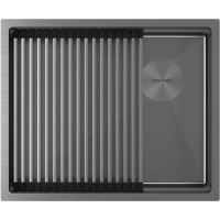 Кухонная мойка Paulmark Next-Pro PM705445-GM 54x45 см, вороненая сталь