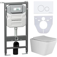 Комплект подвесной унитаз Ceramica Nova Metric CN3007 + система инсталляции Ceramica Nova Envision Round CN1001W + CN1000