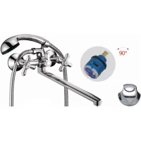 Смеситель для ванны D-Lin D146817-F универсальный, с душевым гарнитуром, хром