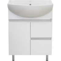 Тумба под раковину Misty Амур Э-Аму01060-0111Я 61 см, напольная, белый глянец