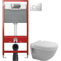 Комплект подвесной унитаз Duravit Starck 3 2200090000 + 0063810000 + система инсталляции Tece 9300302 + 9240921