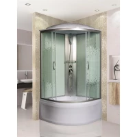 Душевая кабина Мономах 100/44 С МЗ 10000005775 100x100x210 см, с крышей, высокий поддон, профиль матовый хром, стекло интимато