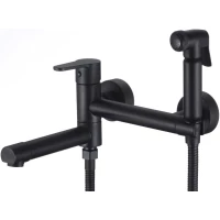 Смеситель для ванны D-Lin D181202-A с гигиеническим душем, черный матовый