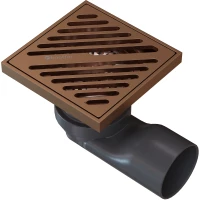 Душевой трап Knotlor Storm SDSL100RB 100x100/50 мм, с решеткой, перфорированный, бронза матовая