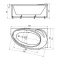 Акриловая гидромассажная ванна 160x97 см левая пневматическое управление премиум форсунки Aquatek Бетта-160 - 2