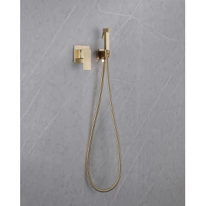 Изображение товара гигиенический душ abber daheim af8225g со смесителем, золотой матовый