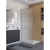 Душевая перегородка BelBagno Uno UNO-L-1-TB-90-FL-Cr 90 см, профиль хром, стекло рифленое