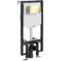Инсталляция для унитаза WasserKRAFT Vils 56 56TLT.010.ME.PG02 с кнопкой смыва, золотой