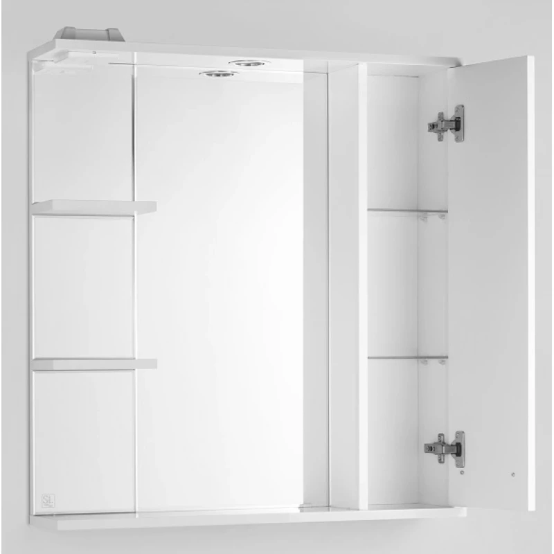 Зеркальный шкаф 75x83 см белый глянец Style Line Венеция ЛС-00000263