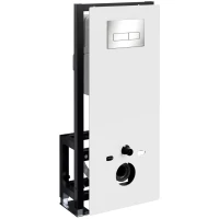 Инсталляция для унитаза WasserKRAFT Glan 66 66TLT.010.ME.WH.BN03 с кнопкой смыва, никель