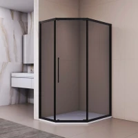 Душевой уголок RGW PA-86B New Passage 38088602-34N 120x100 см, профиль черный матовый, стекло тонированное