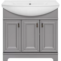 Тумба под раковину Misty Лувр П-Лвр01085-502 83,5 см, напольная, серый матовый