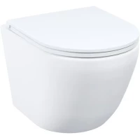 Унитаз подвесной IDDIS Blanco Q BLQNDSEI25 безободковый, торнадо, с сиденьем микролифт, белый