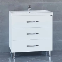 Тумба с раковиной белый глянец 81,5 см Санта Виктория 700129N + FOCTEP80