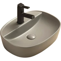 Раковина-чаша CeramaLux 78239MH-5 50,5x38,5 см, накладная, светло-серый матовый