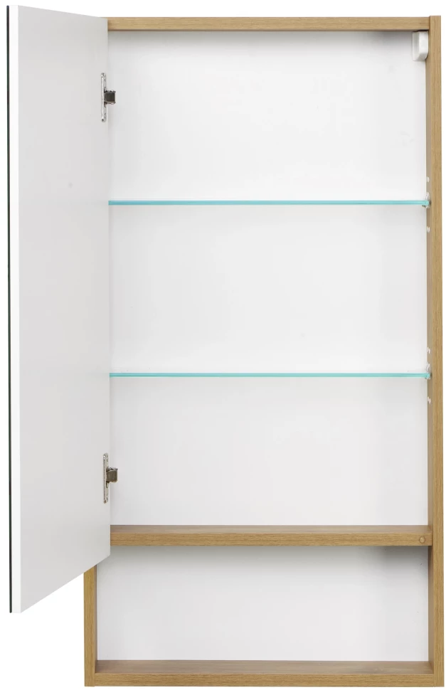 Зеркальный шкаф 45х85 см белый глянец/дуб рустикальный Акватон Сканди 1A252002SDZ90 - фото 2
