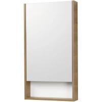 Зеркальный шкаф 45x85 см белый матовый/дуб рустикальный L/R Акватон Сканди 1A252002SDZ90