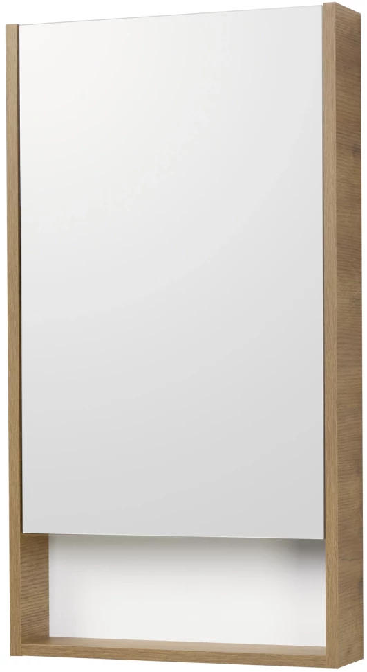 Зеркальный шкаф 45х85 см белый глянец/дуб рустикальный Акватон Сканди 1A252002SDZ90 - фото 1