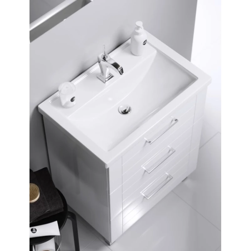 Комплект мебели белый глянец 81,5 см Aqwella Manchester MAN01083 + 4640021064733 + SM0208
