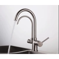 Смеситель для кухни Gappo G4398-10 с подключением к фильтру, сатин