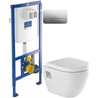 Комплект подвесной унитаз Sanindusa Sanibold 137932004 + система инсталляции Villeroy & Boch 92246100 + 92249061