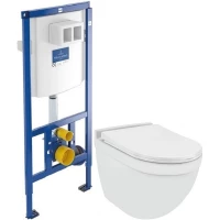 Комплект подвесной унитаз Jaquar Solo SLS-WHT-6953BIUFSM + система инсталляции Villeroy & Boch 92246100