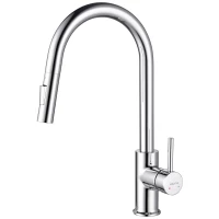 Смеситель для кухни Aquatek Европа AQ1384CR с выдвижным изливом, хром