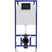 Инсталляция для унитаза Berges Novum R5 040225 с кнопкой смыва, черный матовый