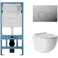 Комплект подвесной унитаз Aqueduto Ovo OVOT0110 + система инсталляции Aqueduto Tecnica Circulo TEC01 + CIR0100
