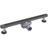 Душевой трап (лоток) Wonzon & Woghand WW-65409T-GM 90 см, с решеткой, щелевой, темный графит матовый