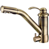 Смеситель для кухни Zorg ZR 400 KF-47-BR с подключением к фильтру, бронза