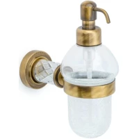 Дозатор для жидкого мыла Boheme Murano Cristal 10912-CRST-BR 200 мл, настенный, бронза
