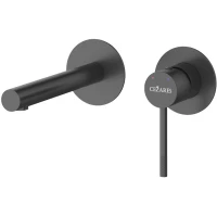 Смеситель для раковины Cezares Relax RELAX-BLI2-2-NOP-W0 встраиваемый, без донного клапана, черный матовый