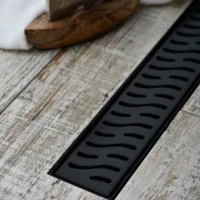 Душевой трап (лоток) Paini Harmony CH650HC 65 см, с решеткой, перфорированный, черный матовый